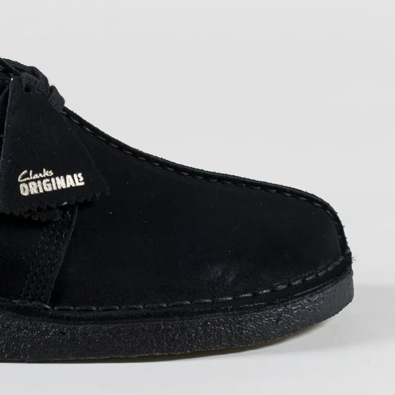 Clarks Originals Desert Trek Shoes Black Suede-6