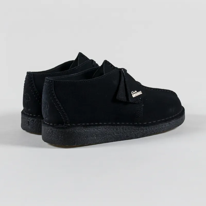 Clarks Originals Desert Trek Shoes Black Suede-1
