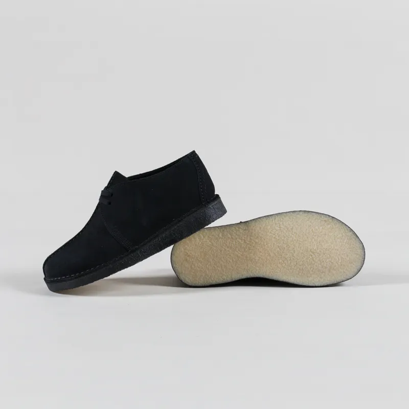 Clarks Originals Desert Trek Shoes Black Suede-3