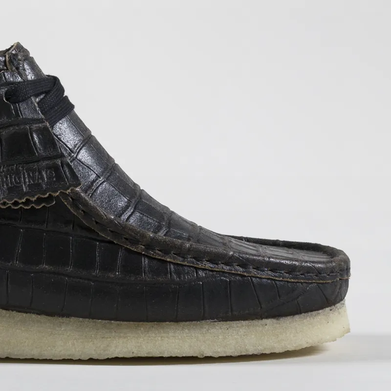 Clarks Originals Wallabee Boot Black Croc Distress-5