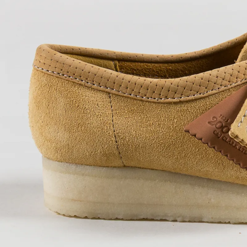 Clarks Originals Womens Wallabee Shoes Golden Tan Suede-4