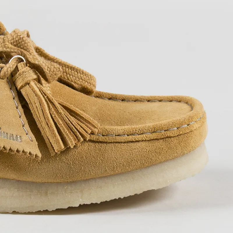 Clarks Originals Womens Wallabee Shoes Golden Tan Suede-5