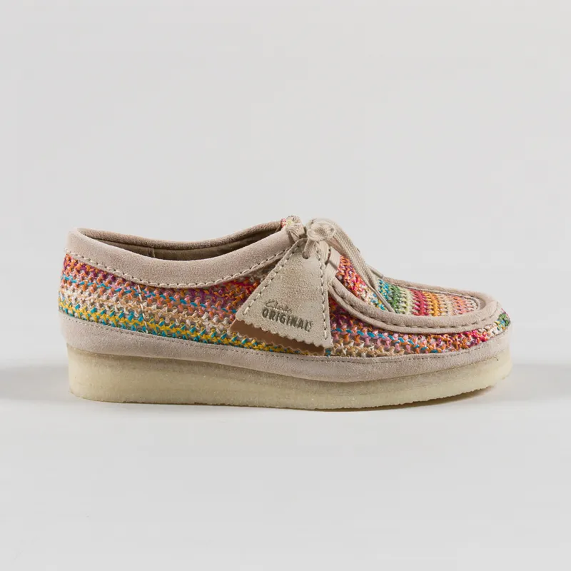 Clarks Originals Womens Wallabee Shoes Multi Raffia-2