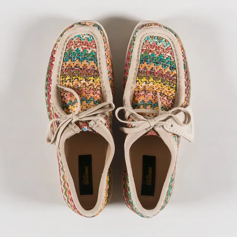 Clarks Originals Mens Wallabee Shoes Multi Raffia