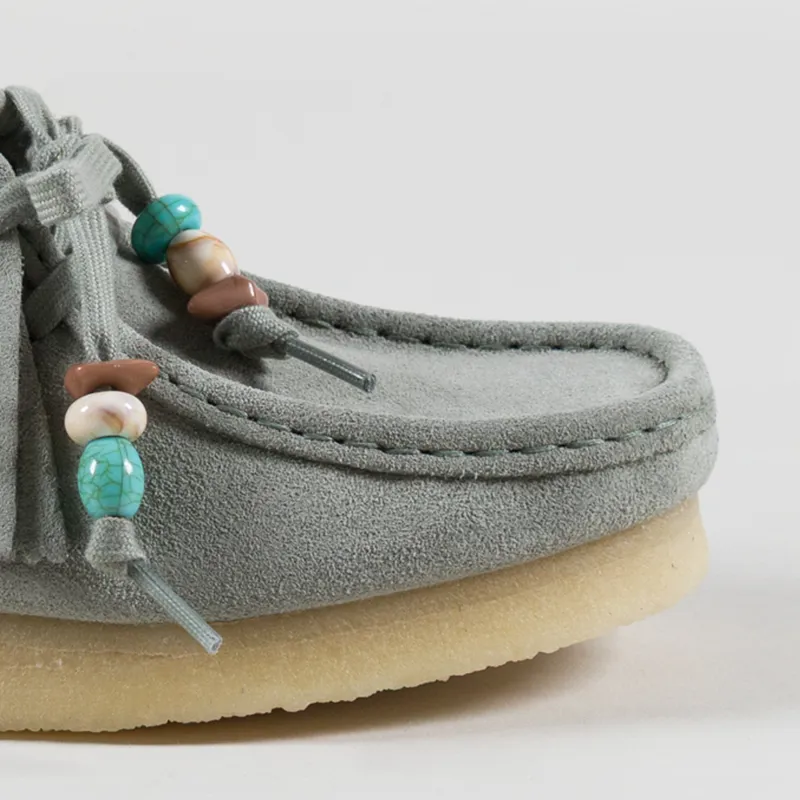 Clarks Originals Womens Wallabee Shoes Sage Suede-5