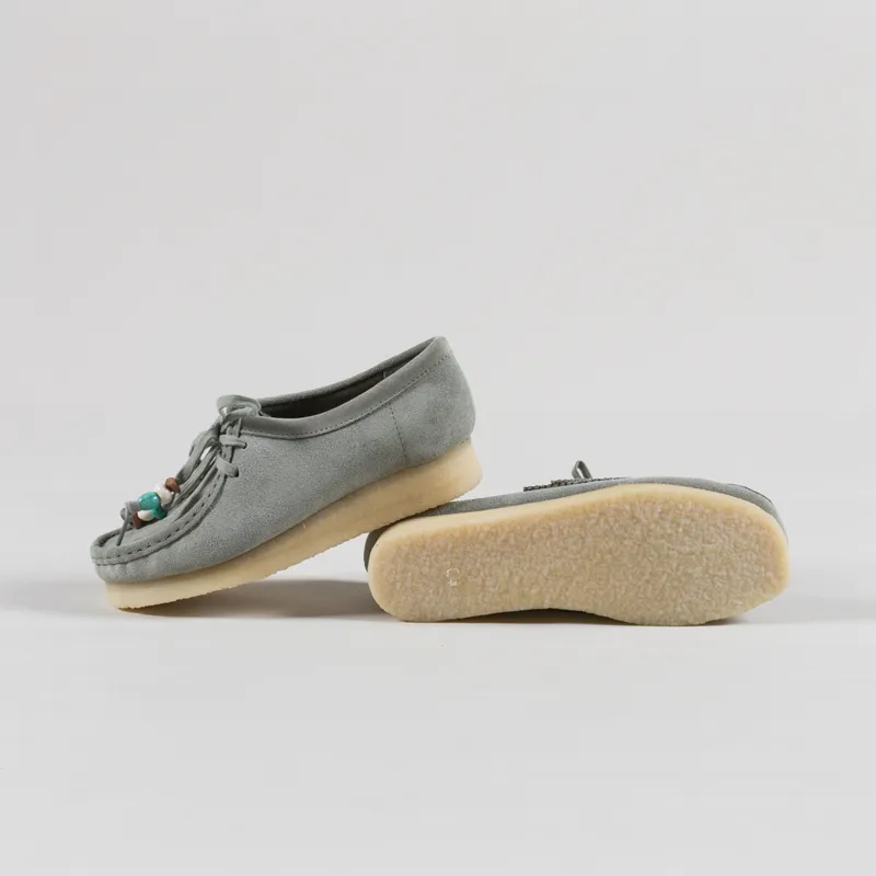 Clarks Originals Womens Wallabee Shoes Sage Suede-3