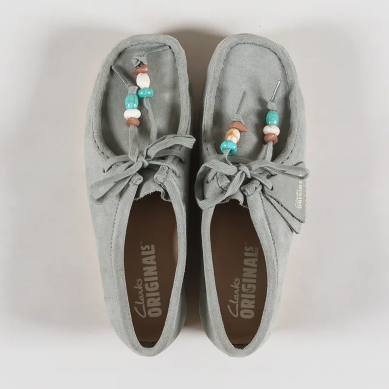 Clarks Originals Womens Wallabee Shoes Sage Suede-6