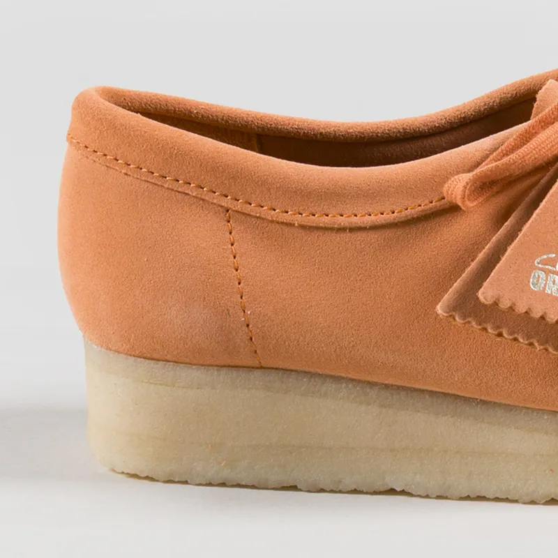 Clarks Originals Womens Wallabee Shoes Pale Peach Suede-4
