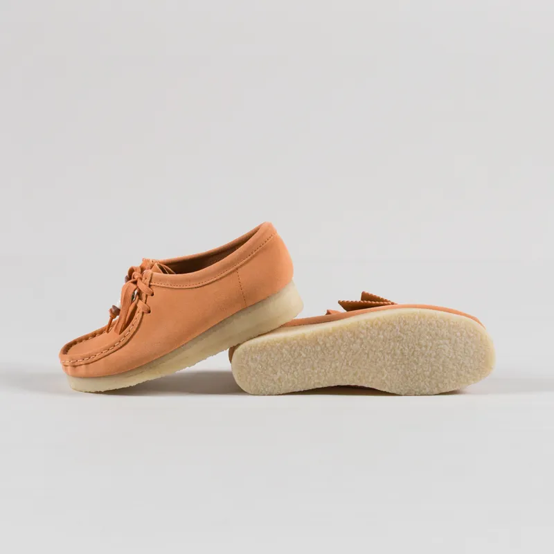 Clarks Originals Womens Wallabee Shoes Pale Peach Suede-3