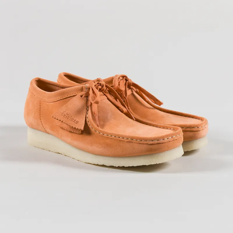 Clarks Originals Wallabee Shoes Pale Peach Suede