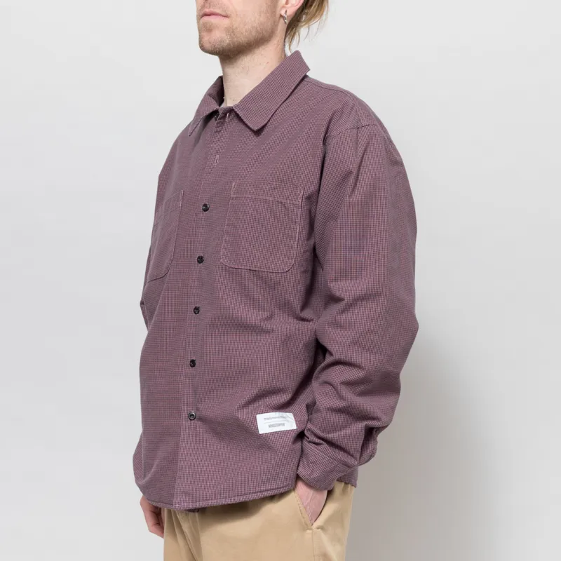 thisisneverthat GORE-TEX WINDSTOPPER Check Shirt Plum-1
