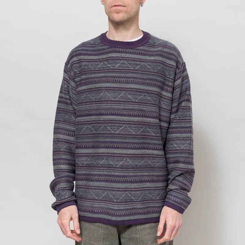 thisisneverthat Pattern Knit Crew Dark Purple