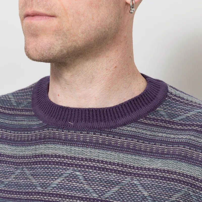 thisisneverthat Pattern Knit Crew Dark Purple-3