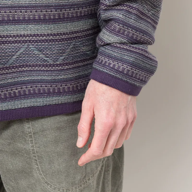 thisisneverthat Pattern Knit Crew Dark Purple-5