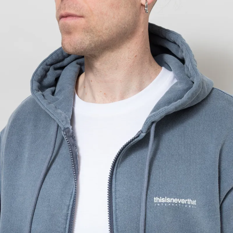 thisisneverthat INTL Logo Zip Up Hoodie Ink-4