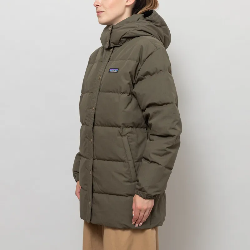 Patagonia Womens Cotton Down Parka Basin Green-1
