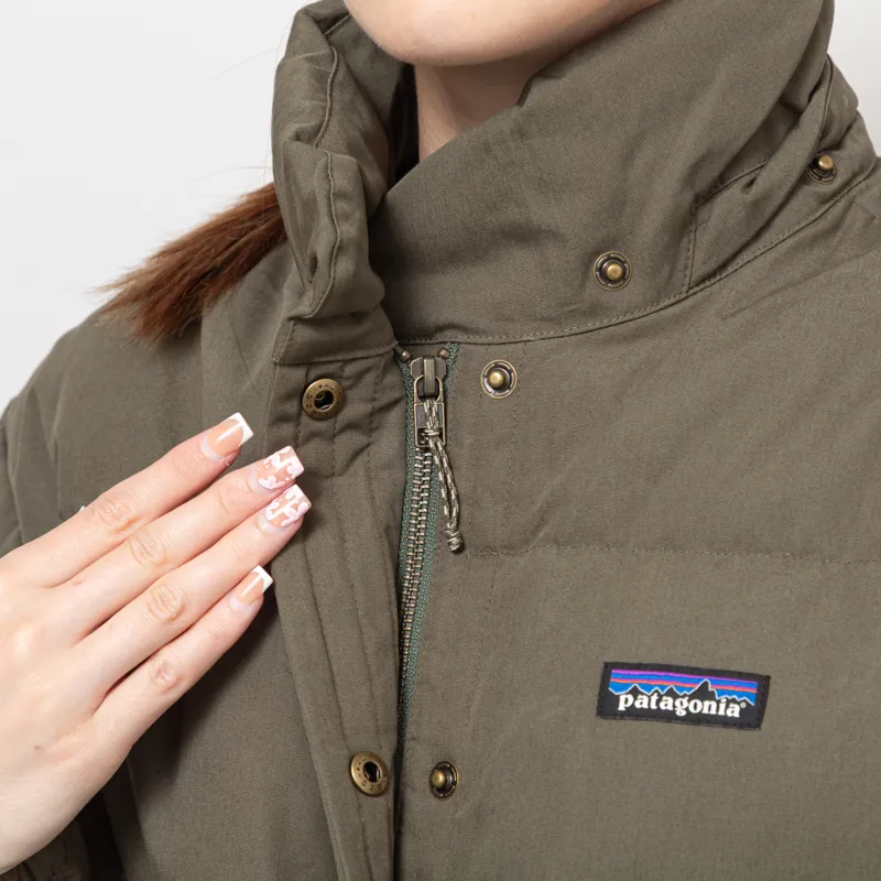 Patagonia Womens Cotton Down Parka Basin Green-9