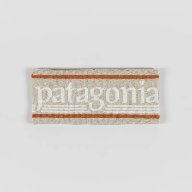 Patagonia Powder Town Headband Hut Tripper Logo Weathered Stone