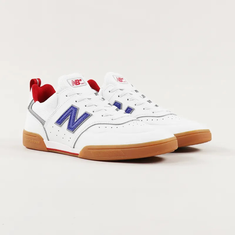 New Balance Numeric Mens 288 Skate Leather Shoes White Royal Blue