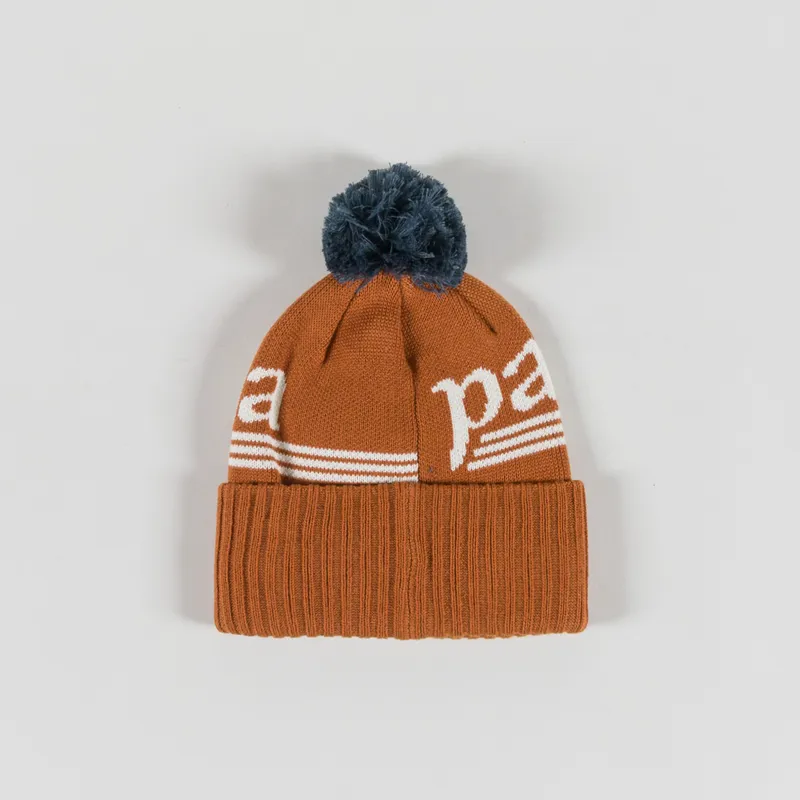 Patagonia Powder Town Beanie Hut Tripper Logo Cinnamon Brown-1