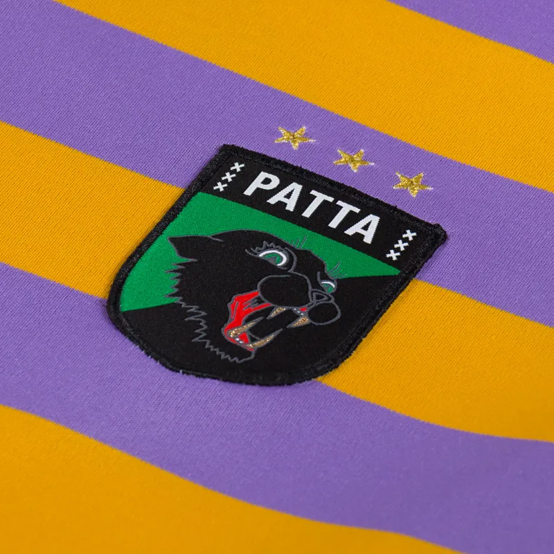 Patta Striped Long Sleeve Football Jersey Chalk Violet-4