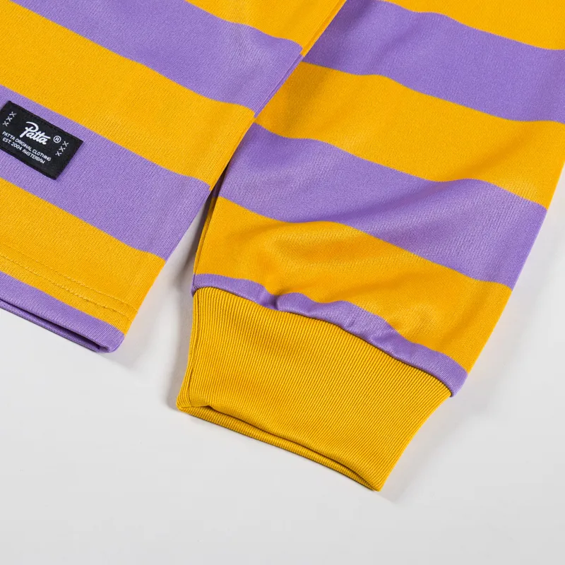 Patta Striped Long Sleeve Football Jersey Chalk Violet-8