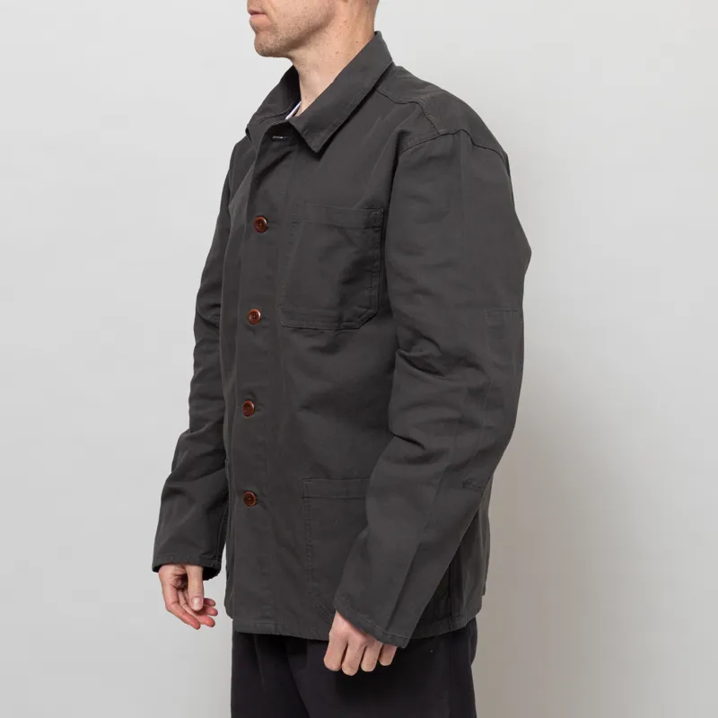 Uskees 3001 Buttoned Overshirt Charcoal-1