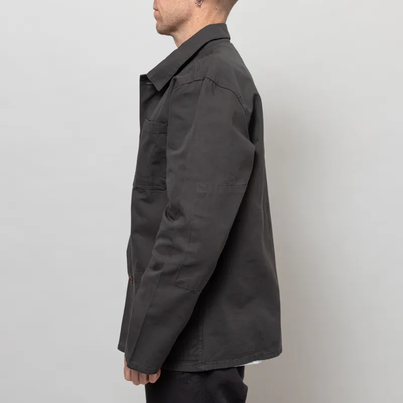 Uskees 3001 Buttoned Overshirt Charcoal-2