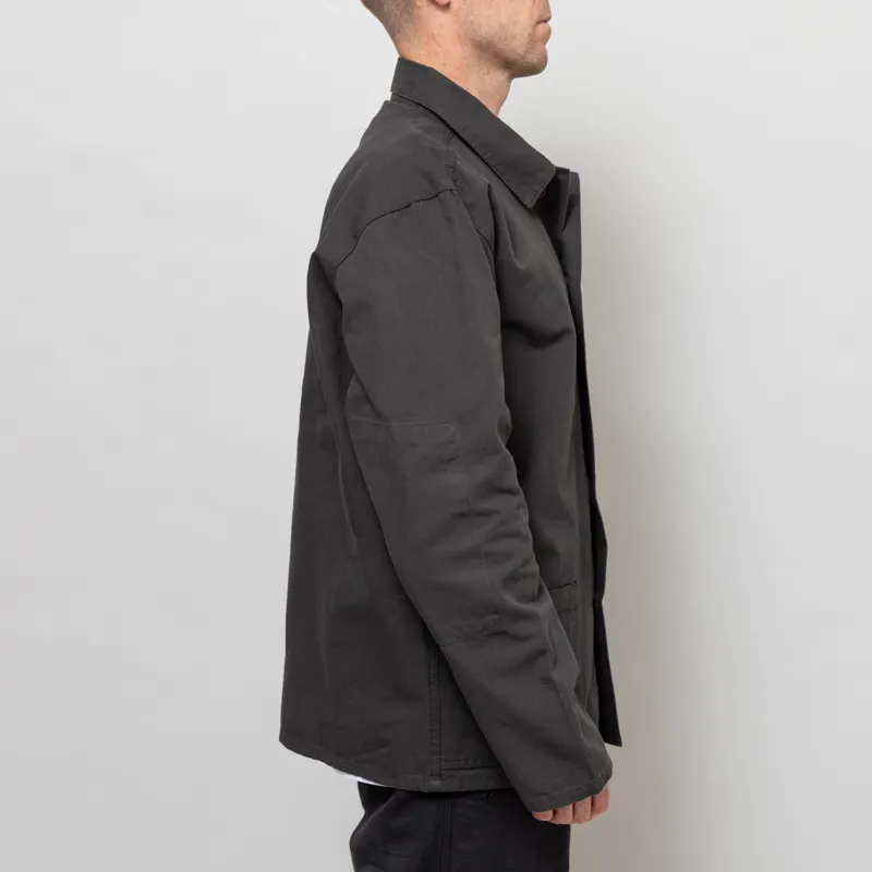 Uskees 3001 Buttoned Overshirt Charcoal-4