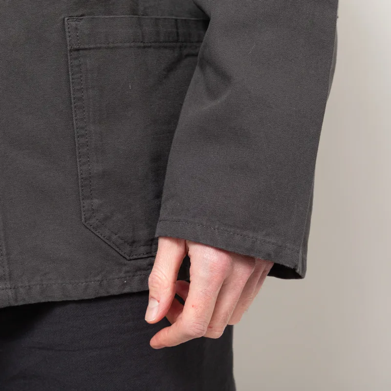 Uskees 3001 Buttoned Overshirt Charcoal-10