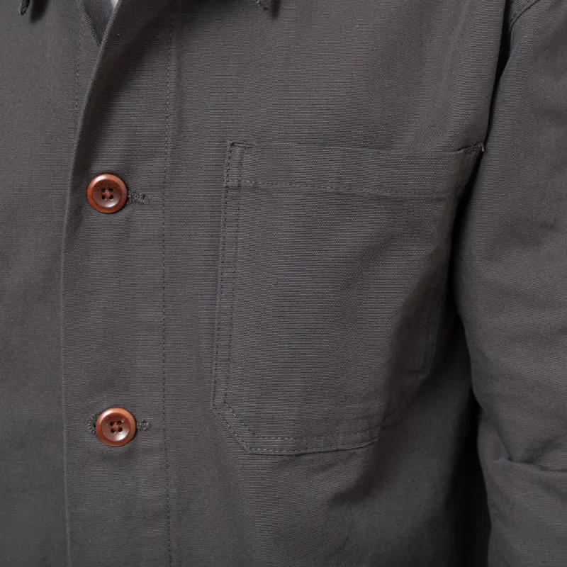 Uskees 3001 Buttoned Overshirt Charcoal-6