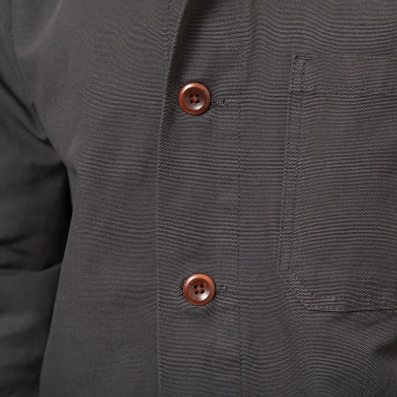 Uskees 3001 Buttoned Overshirt Charcoal-7