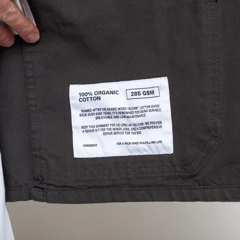 Uskees 3001 Buttoned Overshirt Charcoal-8