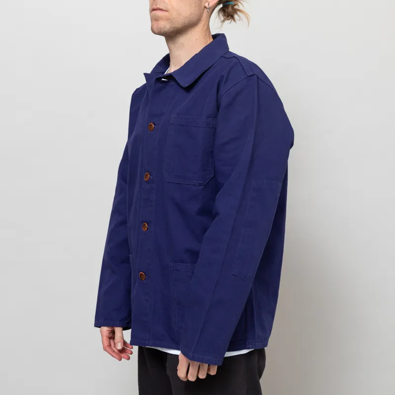 Uskees 3001 Buttoned Overshirt Deep Indigo-1