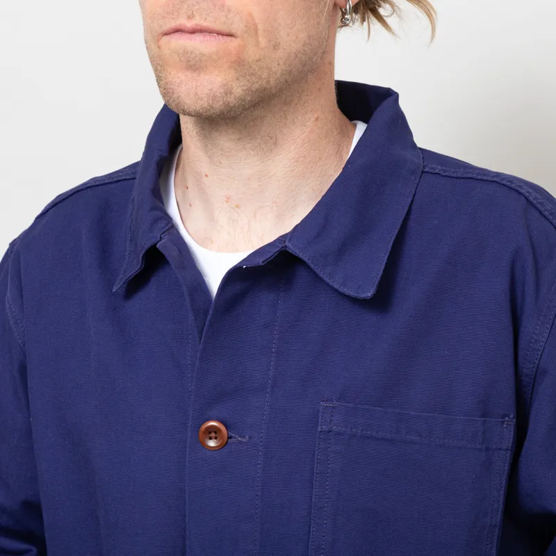 Uskees 3001 Buttoned Overshirt Deep Indigo-5