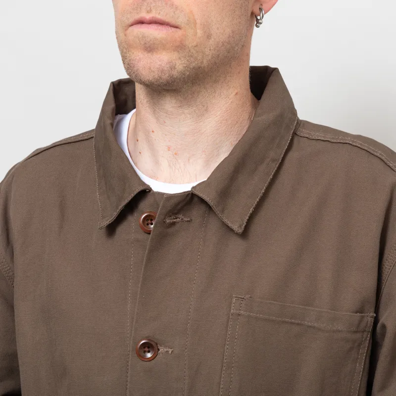 Uskees 3001 Buttoned Overshirt Dark Taupe-5