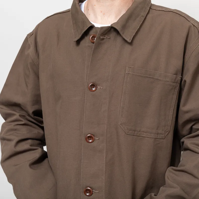 Uskees 3001 Buttoned Overshirt Dark Taupe-6