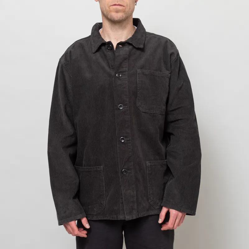 Uskees 3001 Corduroy Buttoned Overshirt Charcoal