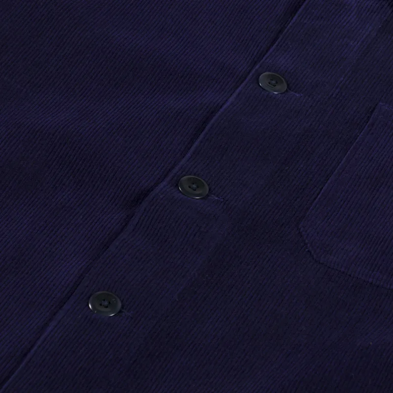 Uskees 3001 Corduroy Buttoned Overshirt Deep Indigo-6