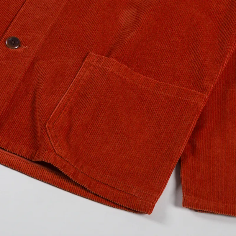 Uskees 3001 Corduroy Buttoned Overshirt Rust-7