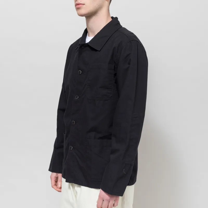 Uskees 3001 Ripstop Buttoned Overshirt Black-1