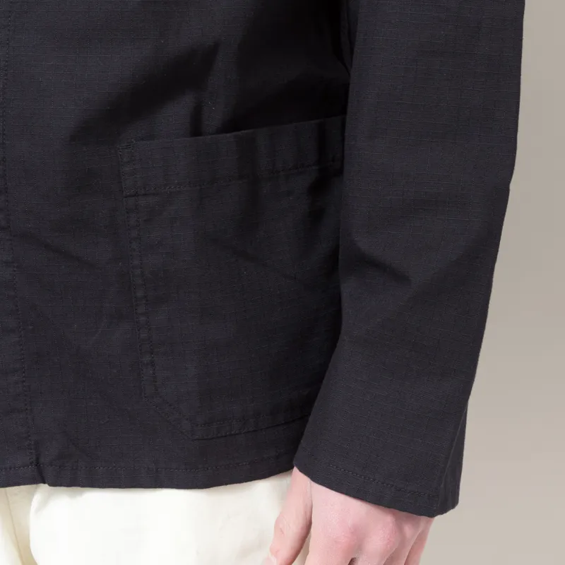 Uskees 3001 Ripstop Buttoned Overshirt Black-7