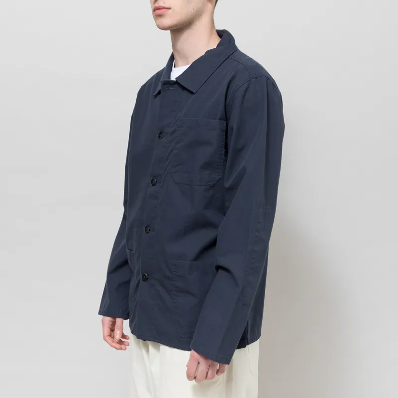 Uskees 3001 Ripstop Buttoned Overshirt Blueberry-1