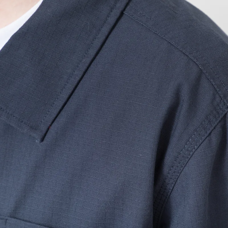 Uskees 3001 Ripstop Buttoned Overshirt Blueberry-4