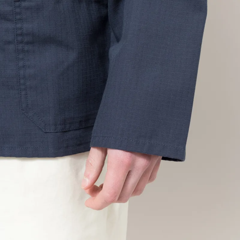 Uskees 3001 Ripstop Buttoned Overshirt Blueberry-8