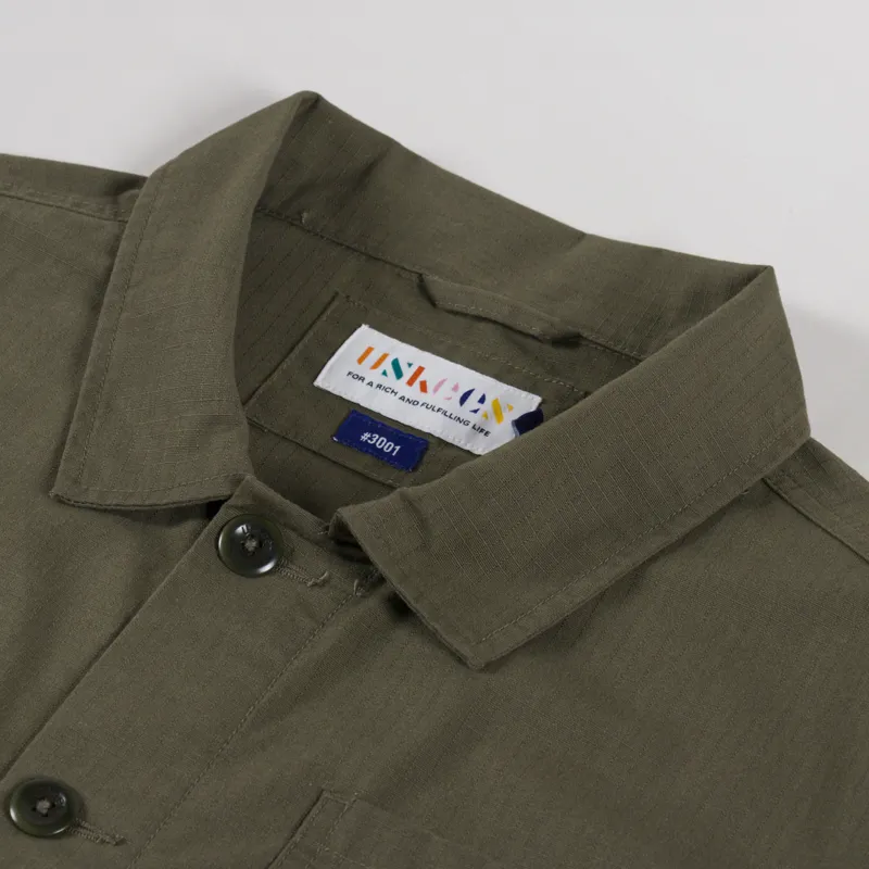 Uskees 3001 Ripstop Buttoned Overshirt Ivy Green-4