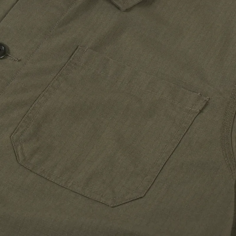 Uskees 3001 Ripstop Buttoned Overshirt Ivy Green-6