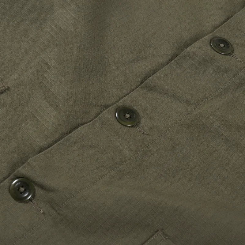 Uskees 3001 Ripstop Buttoned Overshirt Ivy Green-5