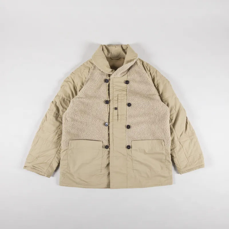 Universal Works Reversible Mackinaw Jacket Sand Brush P Tech Sherpa-3