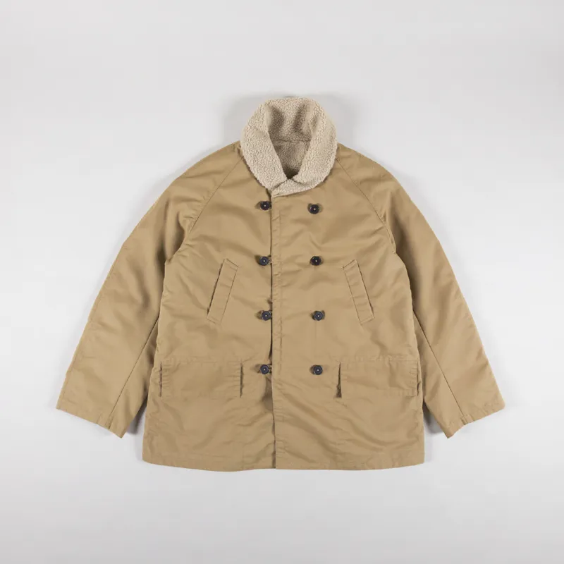 Universal Works Reversible Mackinaw Jacket Sand Brush P Tech Sherpa